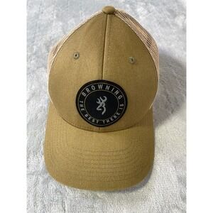 Browning Cap Hat Men One Size Brown Adjustable Mesh‎ Trucker Outdoor